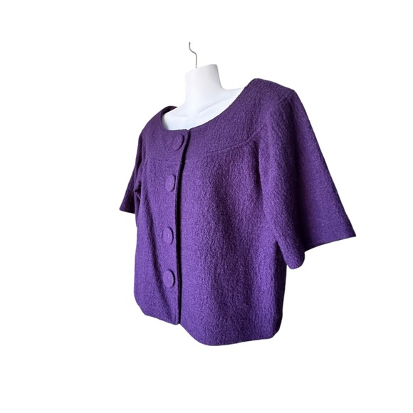 Wool Elbow Sleeve Cardigan / Coat Large Snap Closures Classic Oversized Small - Picture 2 of 10